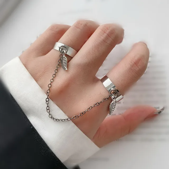 Tanie Srebrny Hip-Hop Tassel - łańcuch z pierścieniami dla pary… sklep