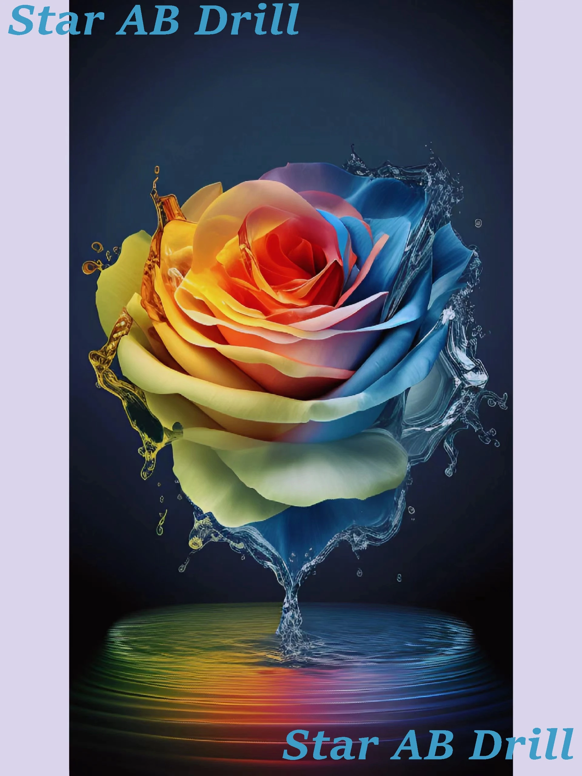 Rainbow Colored Rose Diamond Painting Lovely Design Embroidery House  Decorations