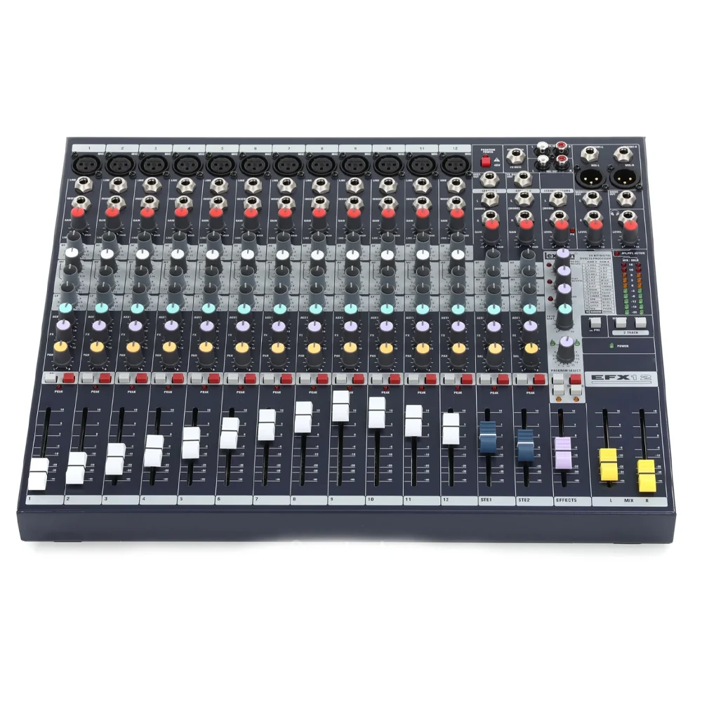 Professional EFX12 Multi-Purpose 12 Channel Audio Mixer sound console with Built-in 24-bit Lexicon Effects for Stage audio mixer