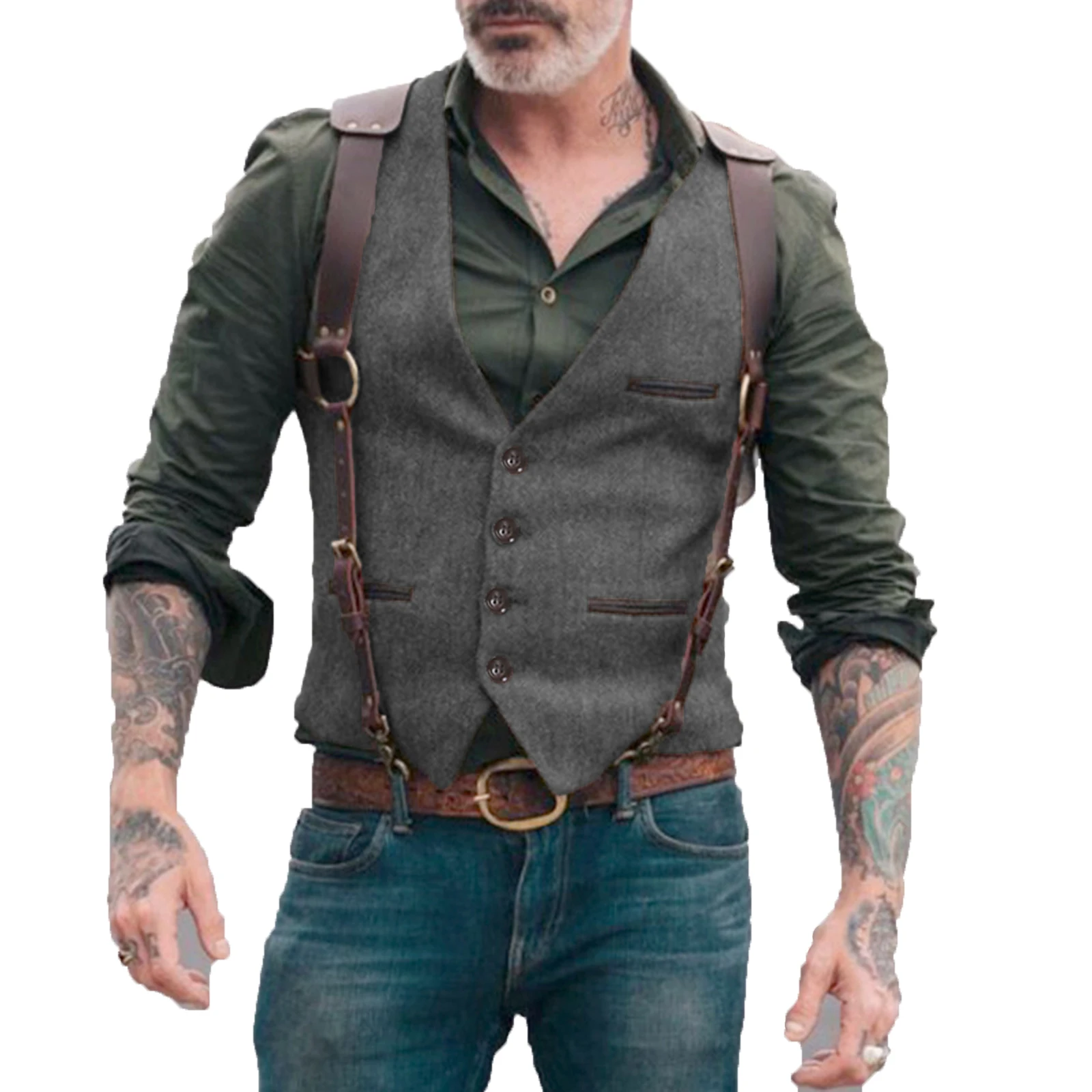 Men Herringbone Vests Waistcoat V-neck Slim Fit Gilet Wedding Clothing mens suit,dress vests