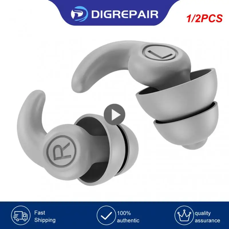 

1/2PCS Silicone Soundproof Ear Plugs Noise Insulation Soft Swimming Waterproof Earphone Sleep Noise Reduction Silicone Earplug