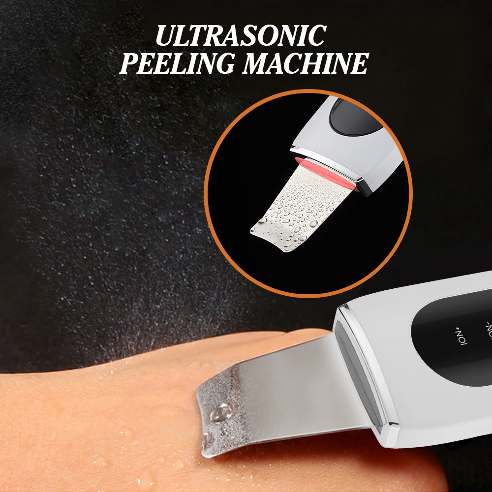 Facial Cleaner Ultrasonic Skin Scrubber EMS Microcurrent Shoveling Machine Blackhead Remove Deep Face Cleaning Beauty Instrument Skin Lift