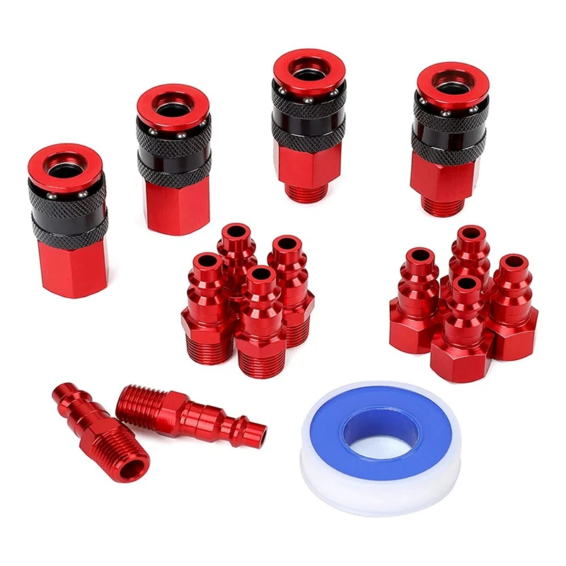 15Pc14InNPTAirCouplerAndPlugKitQuickConnectAirFittings