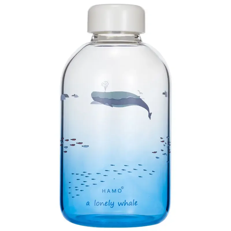 Bicchiere fontana a forma di balena con getto di balena, bottiglia d'acqua carina con coperchi, cannucce, manici anti-perdita, cinghia regolabile, per