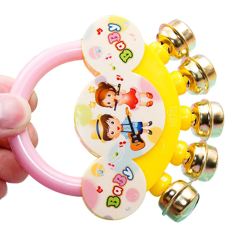 

0-12M 2Pcs Musical Hand Bells Rattle Toys for Baby Infant Crisp Ringing Sound Early Childhood Teaching Aids Rattles Kids Gift