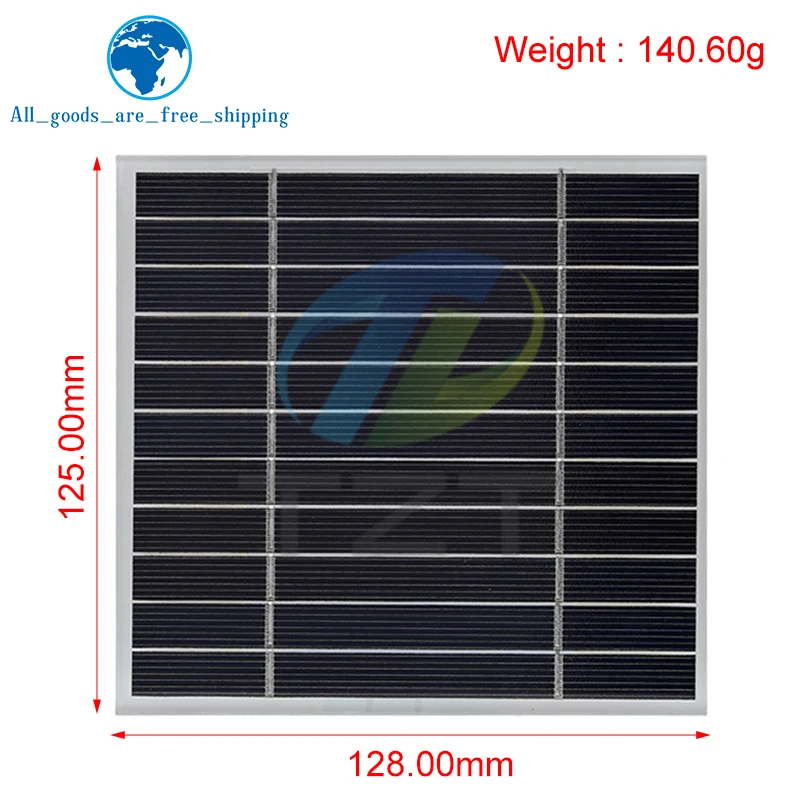 TZT 1/3pcs 5.5V 2.5W 450mA 미니 태양 전지 패널 128X125MM 태양 전지 DIY 빛 휴대 전화 장난감 충전기 휴대용 고품질
