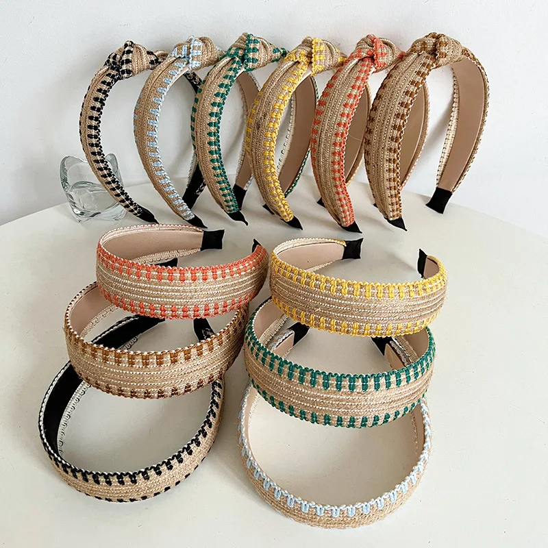 

2023New Hot Sell Fasion Korean Version Of Fashion Headband Female Wide Edge Hair Accessories Head Band Middle Knot Pressure Hair