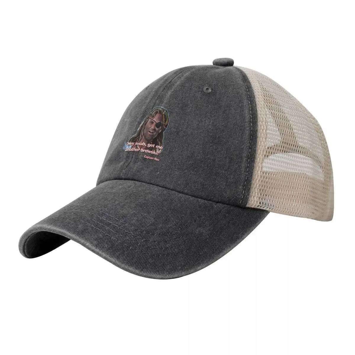 

CAPTAIN RON - Hey swab, get me another brewski! Cowboy Mesh Baseball Cap Anime Military Cap Man birthday Men's Caps Women's