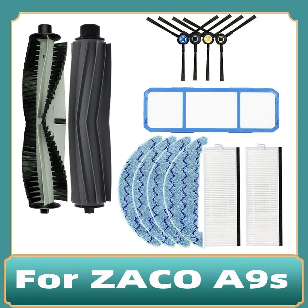 Robot Vacuum Cleaner Kit Escova Principal Escova Lateral Mop Panos Substituição de Pano Peças de Reposição Acessórios Zaco A9s