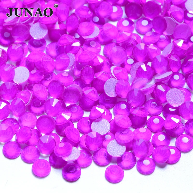 JUNAO Bulk Package SS6 8 10 12 16 20 30 White Opal Glass Rhinestones Wholesale Flatback Strass Non Hotfix Crystals For Tumblers