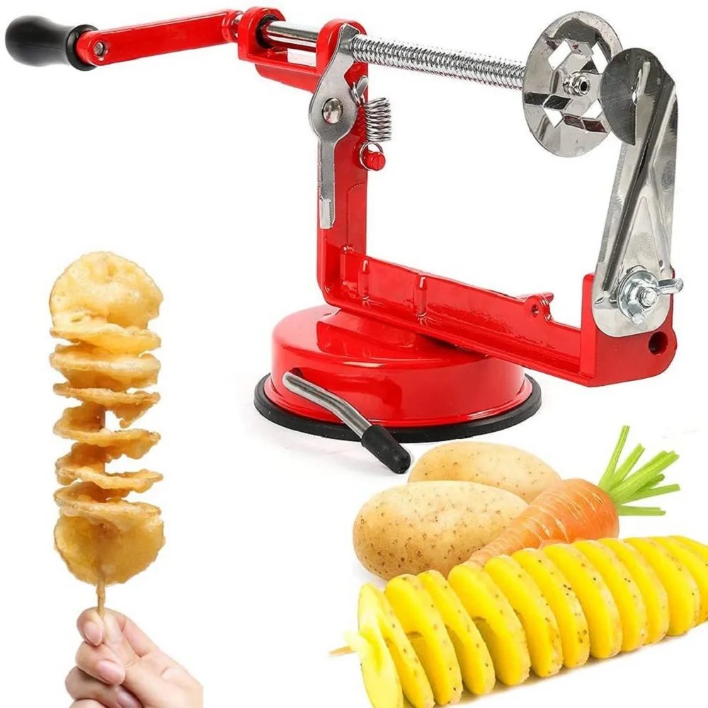 Manual Spiral Potato Slicer With Stainless Steel Blade Twisted Multifunctional Kitchen Slicer Tool For Fruit Apple Pear Cucumber