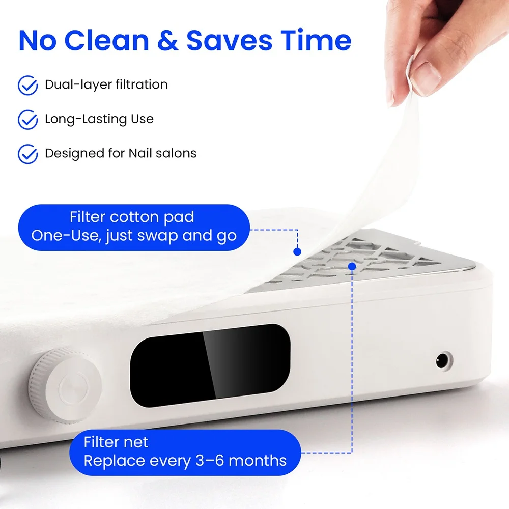 Professional Turbo Vacuum Cleaner Brushless Motor Turbo Nail Vacuum Cleaner Double Turbine Improve Nail Art Efficiency