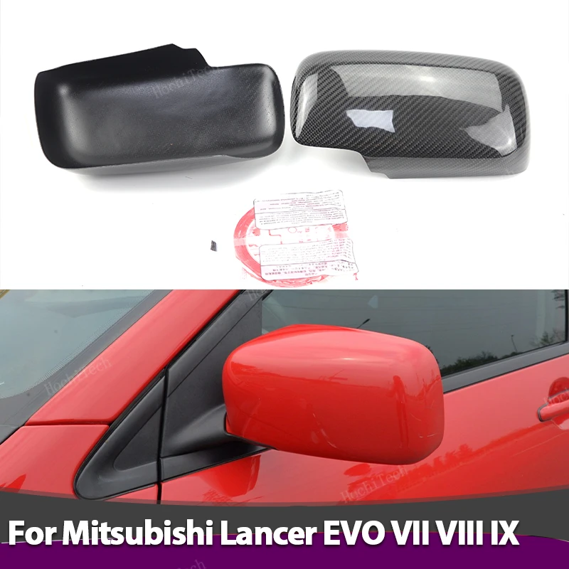 

Real Carbon Fiber Rearview Mirror cover Cap add-on sticker for Mitsubishi Lancer Evolution EVO VII VIII IX 2001-2007