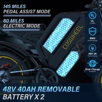 Vélo électrique Coswheel pour adulte, 2000W 60V, moto tout-terrain, VTT, vélo électrique 20 pouces, Fatbike, moto électrique, ebike 5