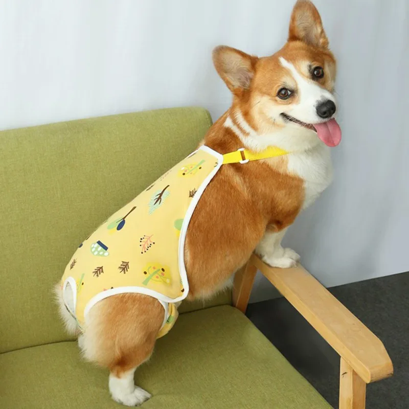 Dog Diapers Washable Cotton Sanitary Pantie with Adjustable Strap Suspender Physiological Pants Pet Underwear