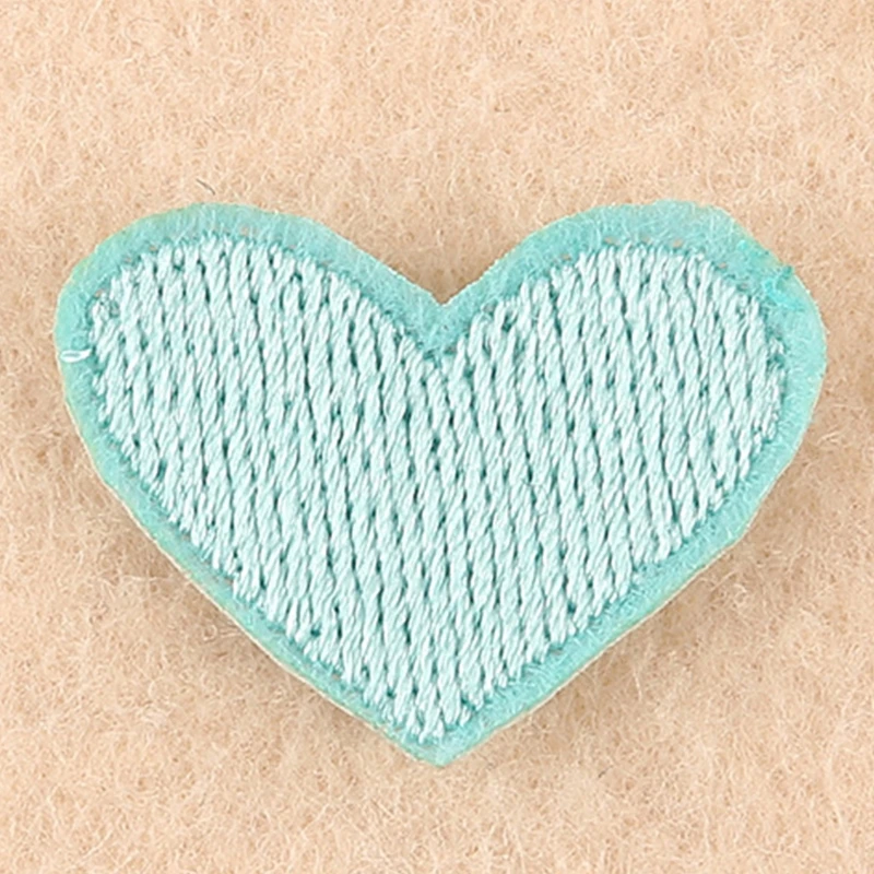 20Pcs Assorted Colors Mini Heart Sew/Iron On Appliques Embroidery Patches Badges Garment Embellishments DIY