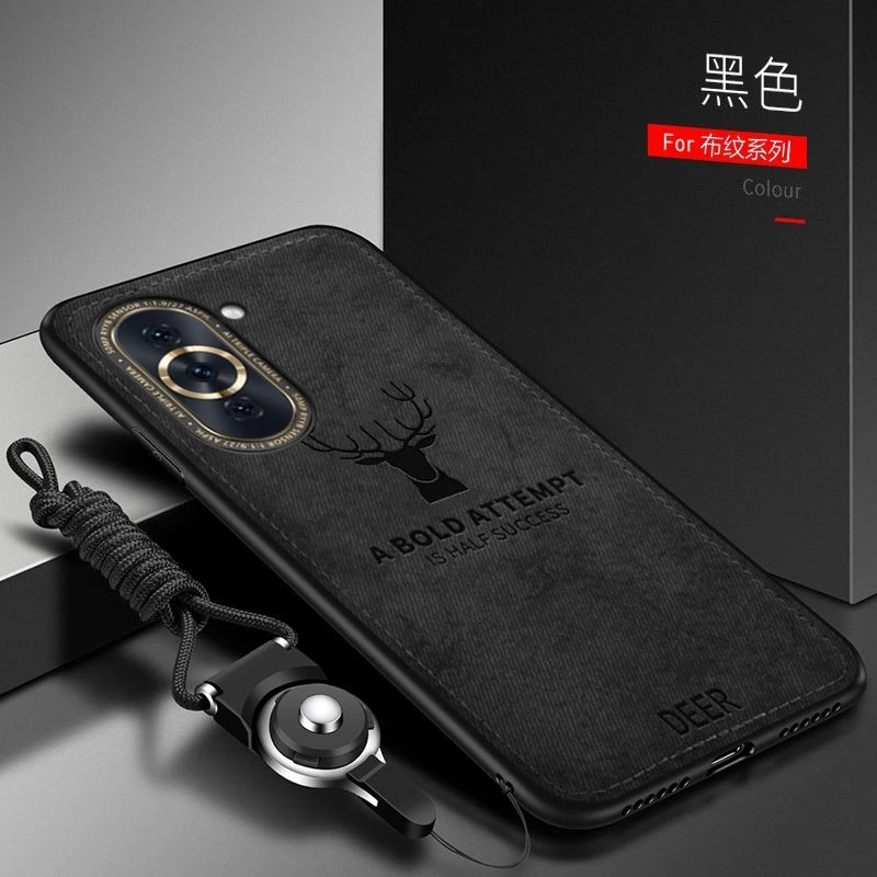 Luxury PU Woven Fabric Phone Case with Shockproof Silicone Bumper