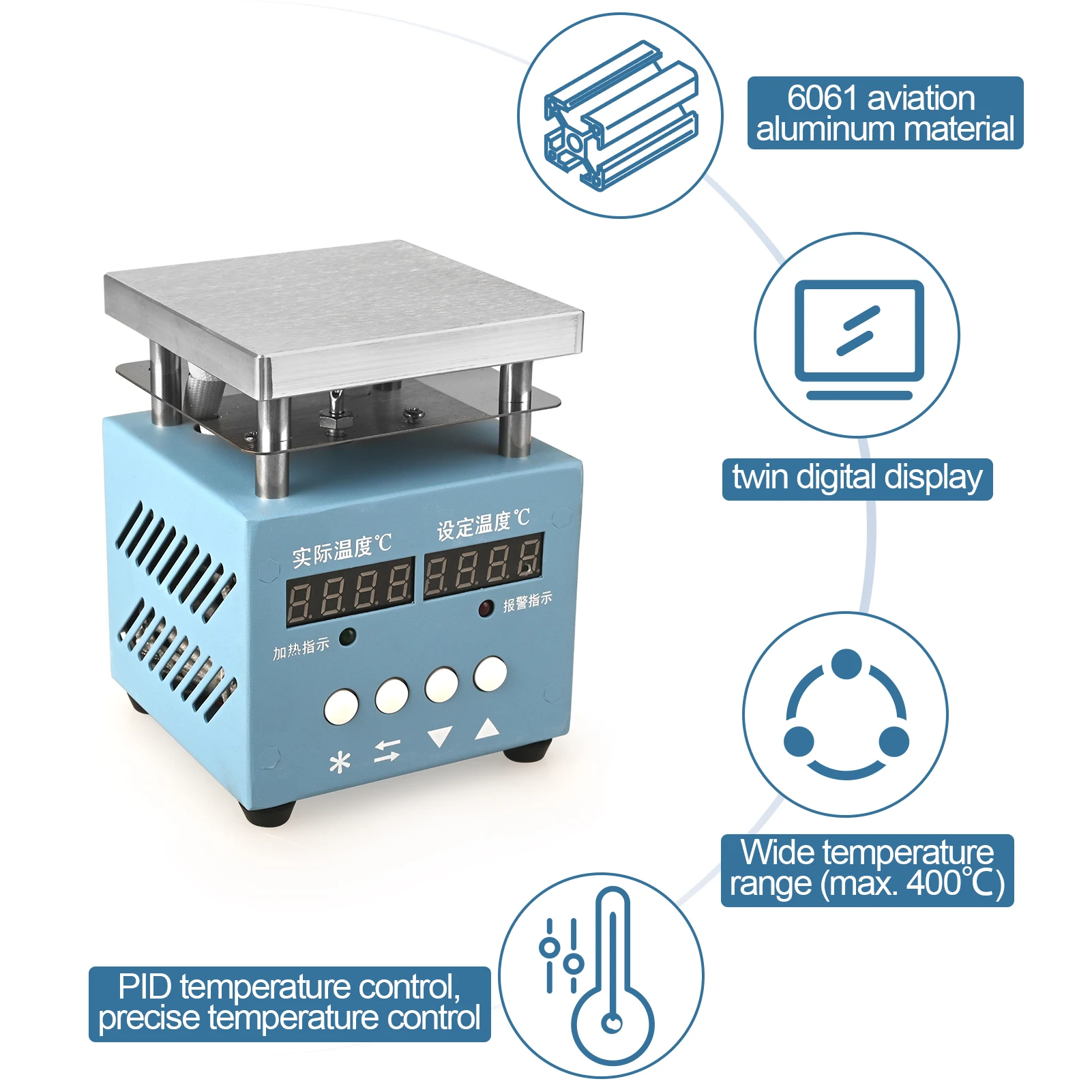 300W Electronic Hot Plate 956S Constant Temperature Adjustable Heating Platform LED Lamp Beads Electric Heating Plate 100*100mm