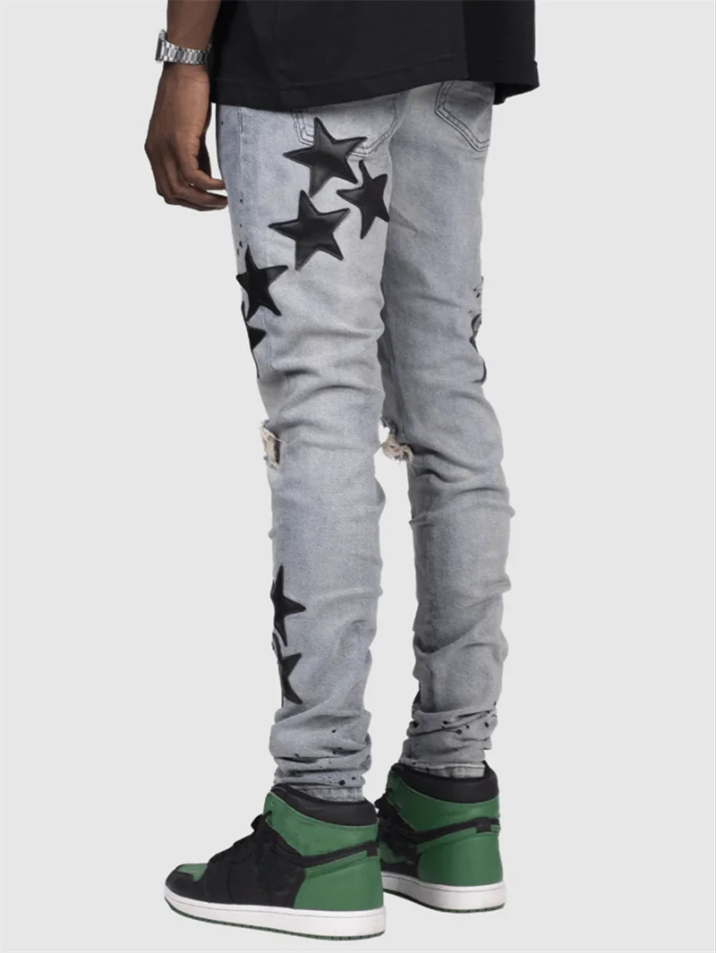 Vintage Star Print Jeans - Back View