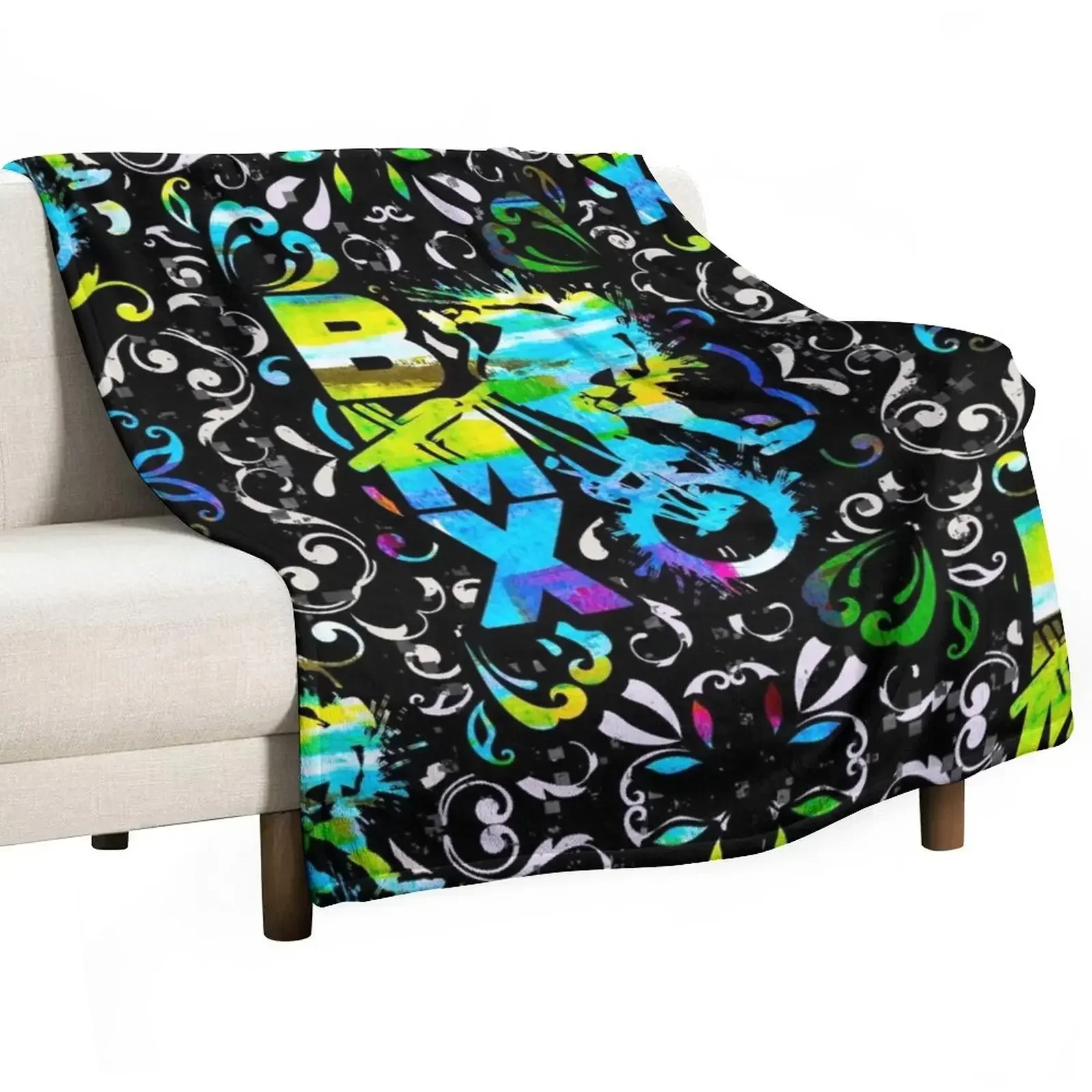 

New Bmx Apparel Bmx Freestyle Pattern Throw Blanket Summer Beddings Decorative Sofa Blankets