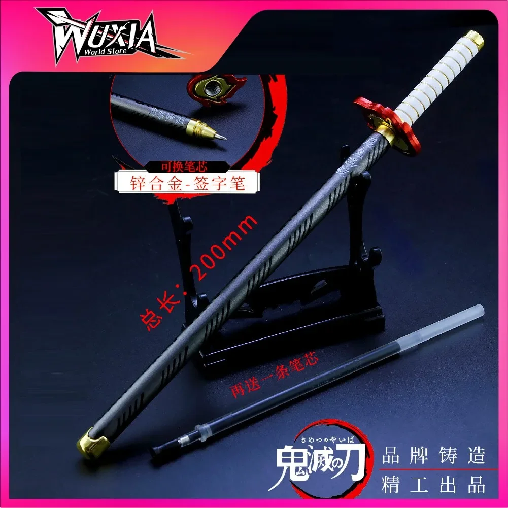Demon Slayer Sword Rengoku Kyoujurou Carbon Pen Lega Katana Anime Periferiche Modello Di Arma Giocattolo Per Ragazzo Regalo Di Natale