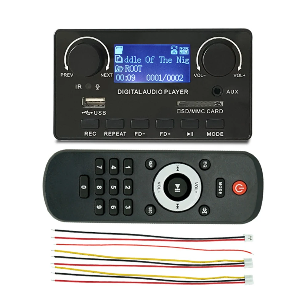 DSAO Bluetooth 5.0 MP3 디코더 보드 지원 핸즈프리 녹음 FM DC 12V MP3 WMA WAV APE FLAC 차량용 오디오 플레이어