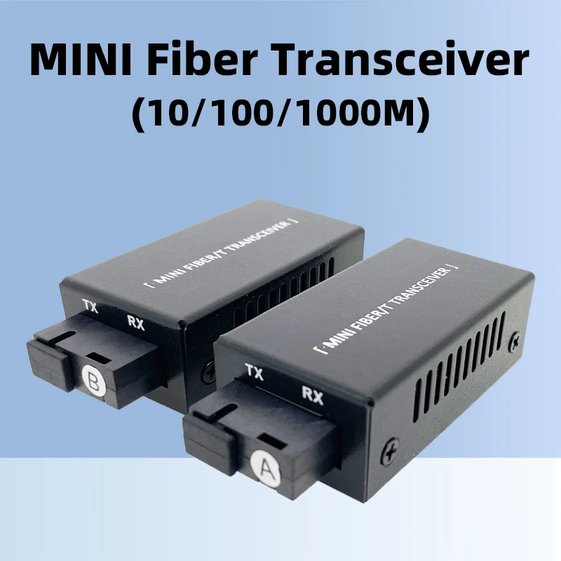 SC Mini Fiber Transceiver, Gigabit Fiber Media Converter, Mini MC 1GE1GF, 1Pair1A + 1B, 1310nm, 1550nm, 20km, 10 m, 100 m, 1000m модуль ixia ixia flex tap fiber 1g 10g 25g 40g 100g lr 8 5um lc 70 30 1310nm and 1550nm use rk flex 24 or rk flex 8rack mounts