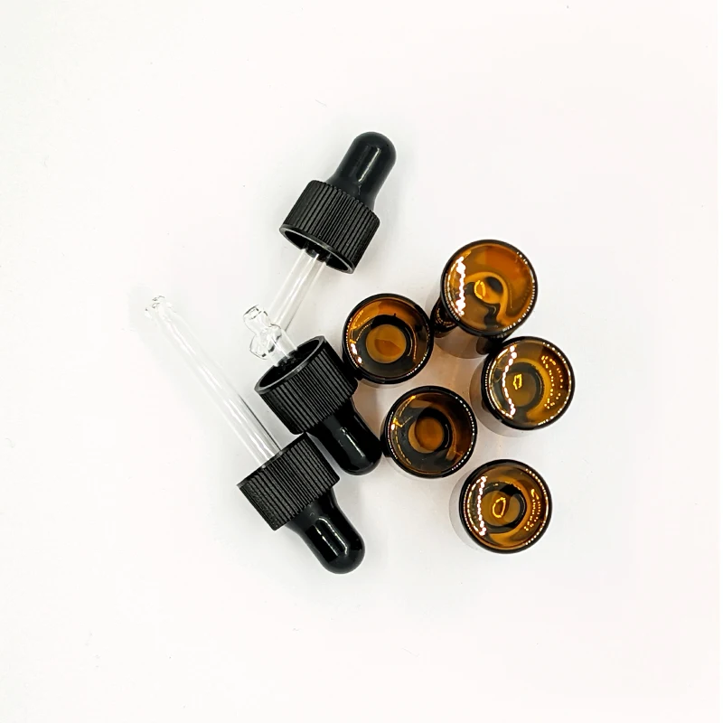 100pcs 1/2/3/5ml Empty Dropper Bottle Glass Refillable Bottle Perfume Container With Pipette For Essential Oil Cosmetic Bottles
