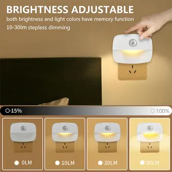 LED ضوء الليل الاتحاد الأوروبي التوصيل في الذكية محس حركة ضوء 220 فولت الجدار مصباح للمنزل الممر WC المدخل درج المطبخ غرفة نوم مصباح الليل - Image 5