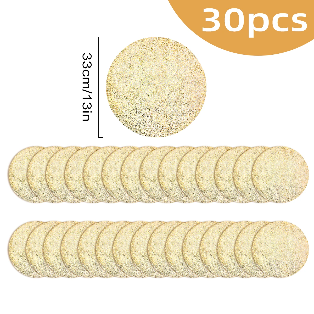 Tovagliette Usa E Getta Oro 33 Cm | Set 16 Pezzi In Lamina Metallica, Per Matrimoni E Feste - 3