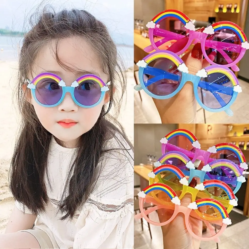 

Circular Frame Kids Rainbow Sunglasses Cartoon Sun Protection Outdoor Children Sun Glasses UV400 Goggles for Boys Girls