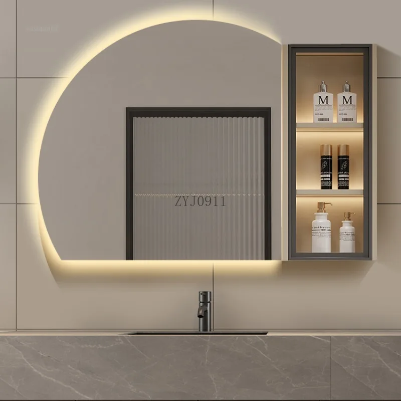 Luxury Bathroom Smart Side Cabinets with Light Mirror Cabinet Combination Bathroom Furniture Wall-mounted Mirror Cabinet Set