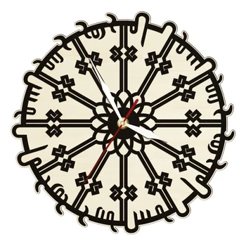 Kufic Bismillah Islamic Figurine Rustic Wood Clock For Bedroom Minimalist Line Art Kufic Calligraphy Islamic Home Decor Watch