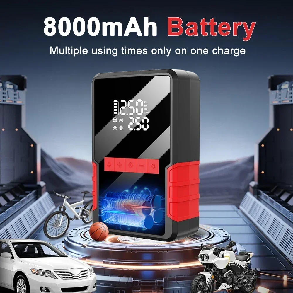 1200A Car Jump Starter Air Pump Multi-Function 4In1 Air Compressor Power Bank Battery Starter Starting Auto Tyre Inflator car jump starter jump starter