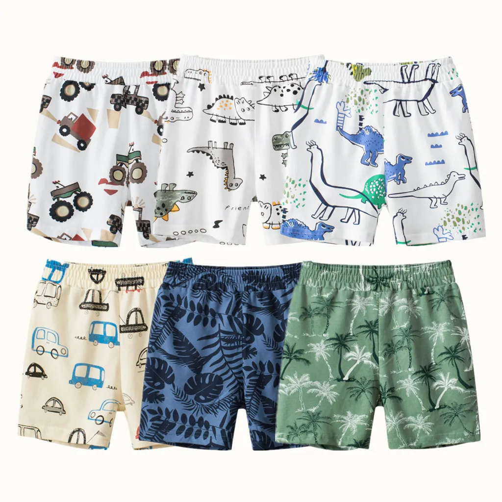 Boys Shorts Kids Capris Summer Kids Car Dinosaur Cartoon Shorts for Boy Pure Cotton Sports Casual Half Pants for Ages 1-9 Kids kids denim shorts