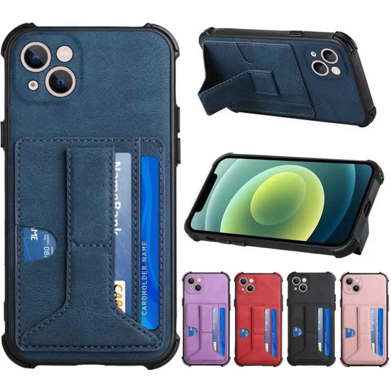 

Модный тонкий чехол для телефона Apple iPhone 13, 12, Mini 11 Pro, X, XR, XS Max, 7, 8 Plus, SE 2020, подставка, слоты для карт, защитная задняя крышка D03F