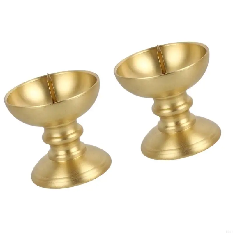 Messing Altar Accessoires Kerzenhalter für hingebungsvolle Beleuchtung Familientradition B03E – Detail 2