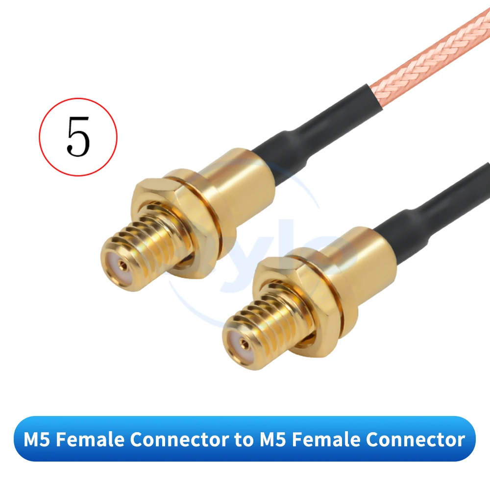 RG316 Braunes HF-Adapterkabel M5 auf M5 Stecker/Buchse M5 auf M5 Antennensignal-Verbindungskabelverlängerung (1 Stück) – Detail 7