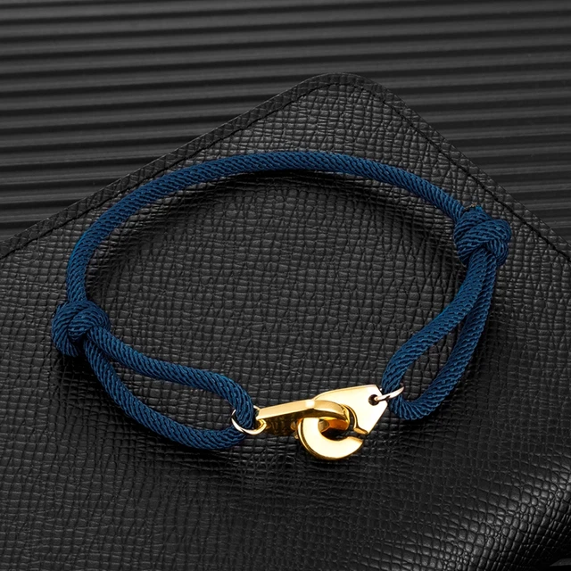 Trendy handcuffs bracelet for men navy