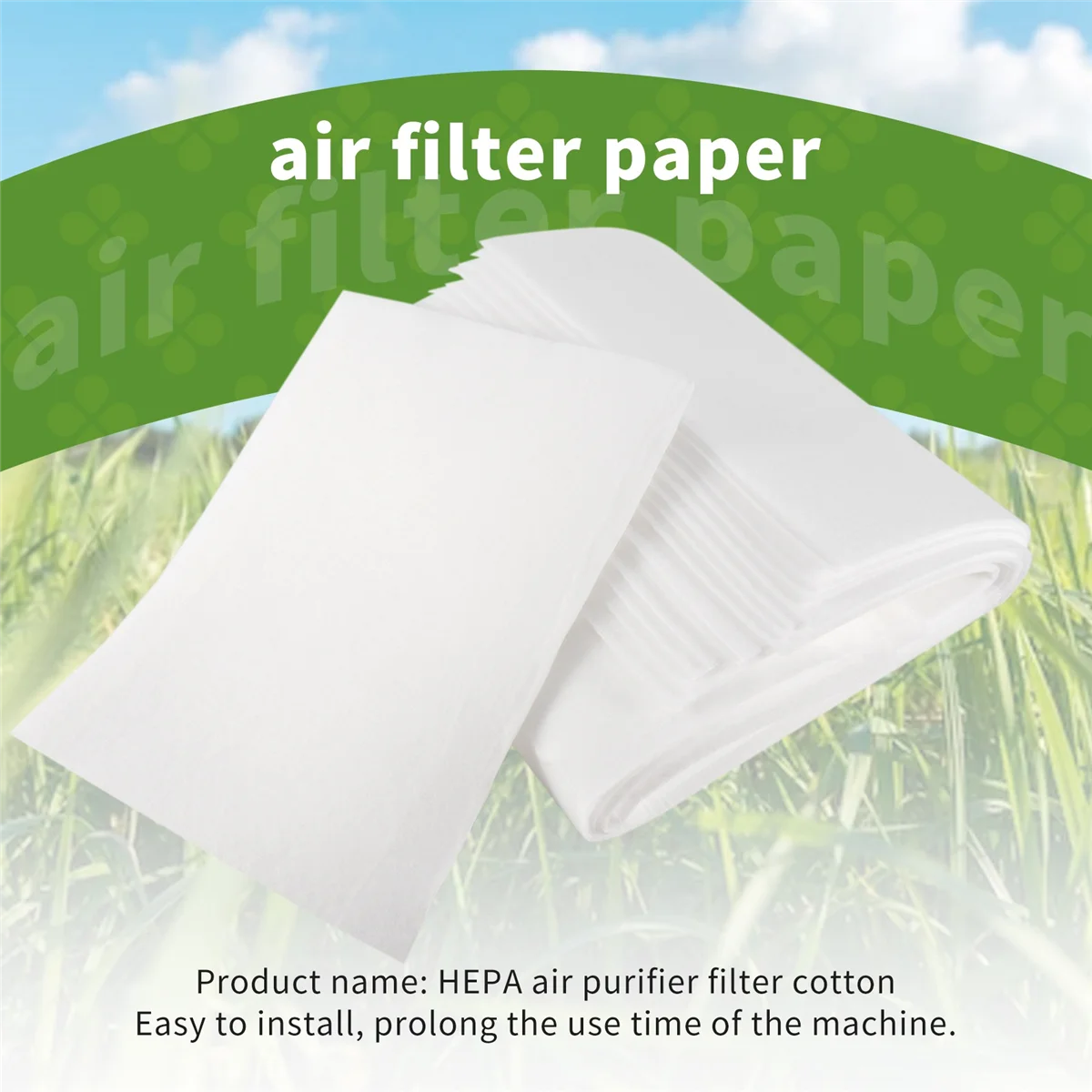 10 Feuilles Coton Électrostatique Pour Filtre Purificateur Xiaomi (Mi, Mijia 2C/3/4/Pro/F1...) - 70x30 Cm