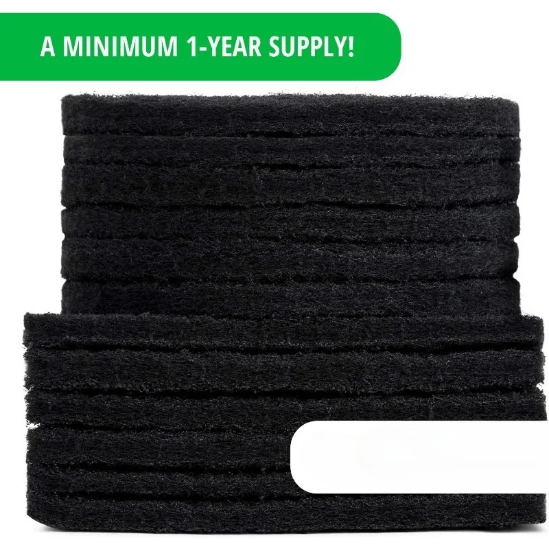Compost Bin Filters Charcoal-12 Pack Extra Thick (1cm) Fits Gallon Bucket Countertop Bins-Activated Carbon, Both 6.5&rdquo;