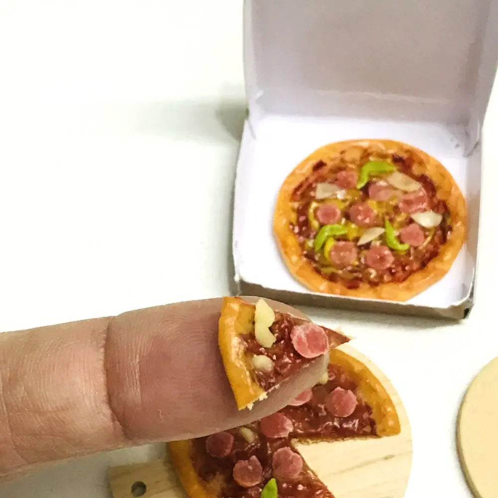 NEW 1 Set 1/6 Scale Dollhouse Miniature Pizza Mini Fast Food Bacon Bread for Barbies Blyth OB11 BJD Doll House Kitchen Toys