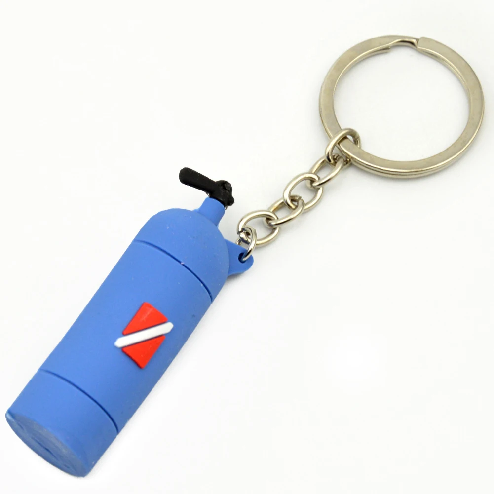 Air Tank Keychain Keep Diving Gear Organized Identifiable Suba Diving Air Tank Keychain Silicone Key Ring