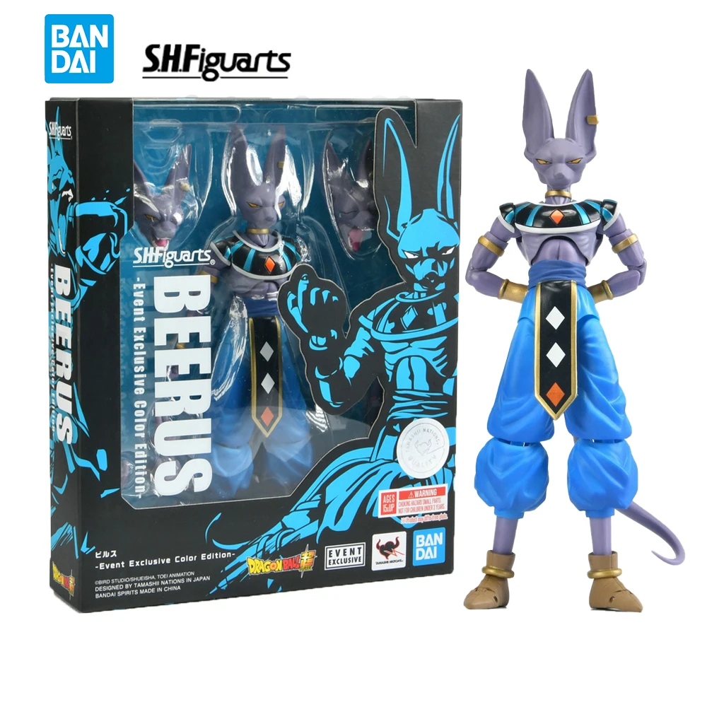 In Magazzino Originale Bandai S.H. Figuards Dragon Ball Beerus 150Mm Action Anime Movie Figure Collection Model Toys Gift For Children