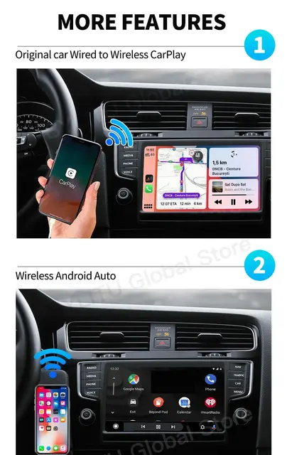 Boîtier Apple Carplay AI Smart sans fil Zazitec ZT-CS9SE - Android 11