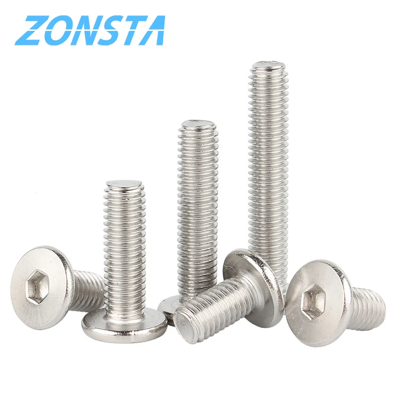 M2 M 2,5 M3 M4 M5 M6 M8 A2 304 Edelstahl Hex Hexagon Buchse Ultra Dünne Super Flache Wafer kopf Computer Schraube Auto Bolzen