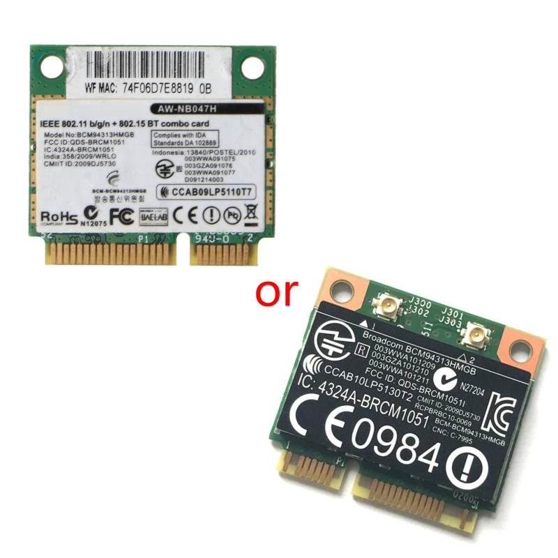 Мини-сетевая карта PCI-E Wi-Fi BT4.0 BCM94313HMGB/BCM4313/AW-NB047H для ноутбука P9JB