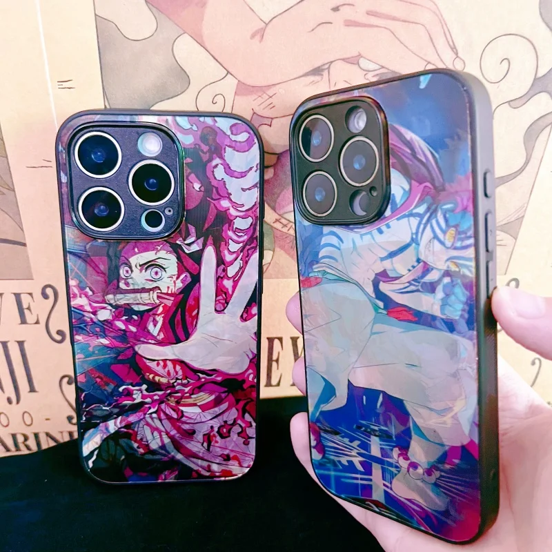 Demon Slayer 3D Phone Case – Kyojuro, Akaza & Tanjiro iPhone 11–16 Pro Max