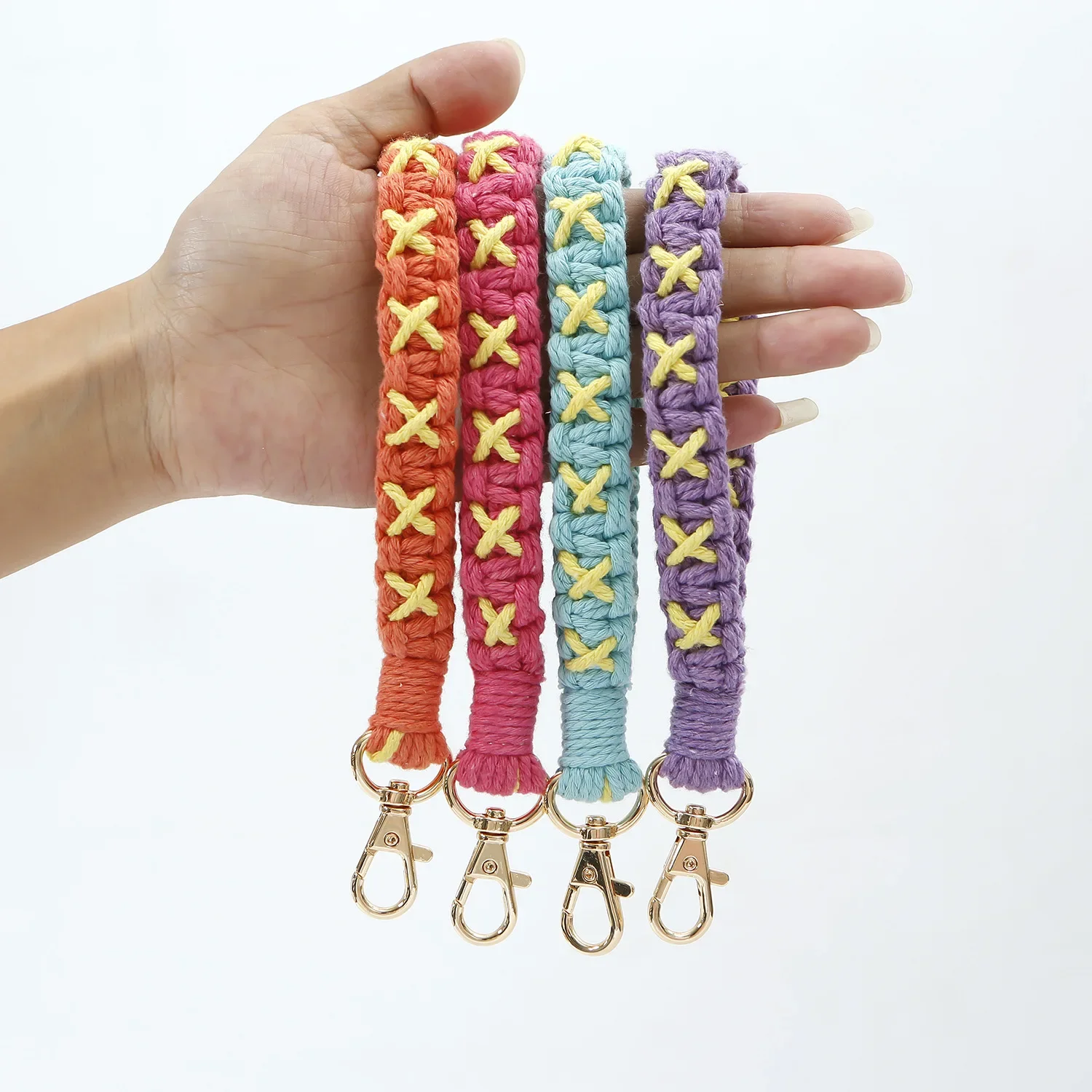 Handmade Macrame Hobo Wrist Strap Keychain  Accessories  Chain Wholesale  Chains for Women macrame hobo keychain handmade keyring bag pendant gift car keys mother s day gift fashion jewelry accessories wholesale