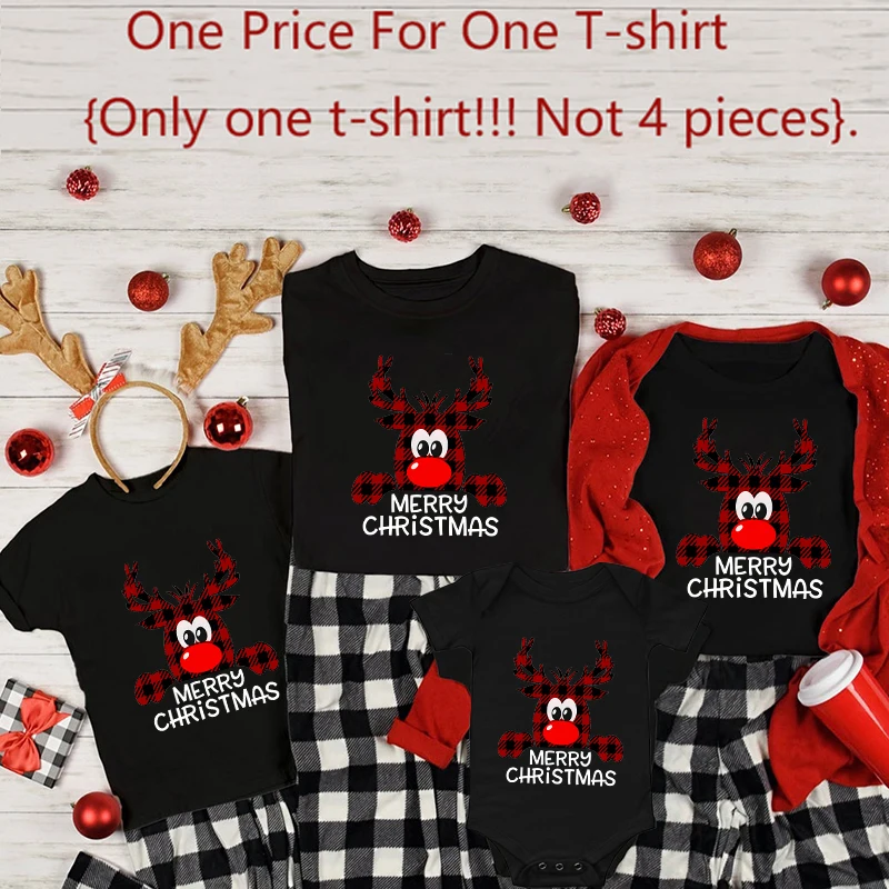Reno navideño, familia, ropa a juego, camiseta para madre, padre, niño, mameluco para bebé, Papá Noel, feliz Navidad, aspecto familiar, regalo de Navidad